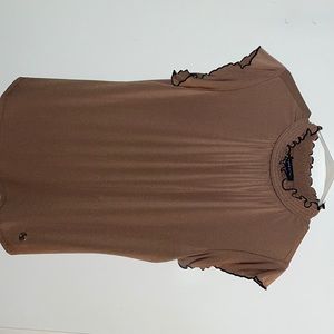 Adrienne Vittadini blouse, Brown, L